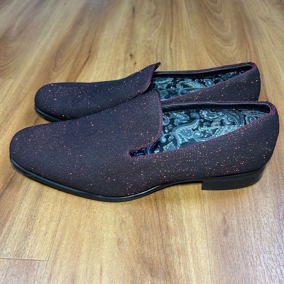 Couture 1901 Men’s Red Glitter Sparkle Slip-On Loafer Dress Shoes SZ9 Prom Party main image 11